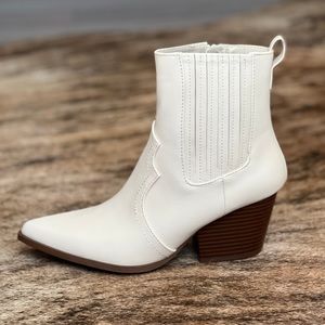 New White Bootie Cowboy Boot